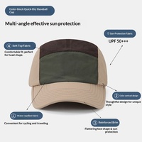 Casquette de sport en nylon 5 panneaux haut de gamme, personnalisable avec logo, respirante, séchage rapide, imperméable, pour la course à pied, vente en gros