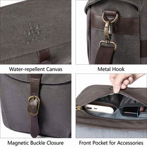 Étui photo imperméable décontracté BSCI avec housse de pluie pour femmes et hommes, sac à bandoulière rembourré vintage pour appareil photo - Product Image 5