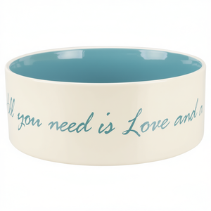 Mangeoire pour animaux de compagnie en céramique 1,4 l 20 cm Crème bleu clair Motif cœur - Product Image 2