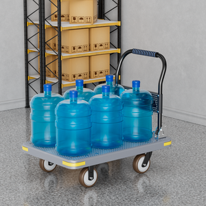 दैनिक कार्गो परिवहन के लिए प्रबलित तल संरचना के साथ थोक उच्च गुणवत्ता वाले फोल्डेबल प्लास्टिक ट्रॉली - Product Image 5