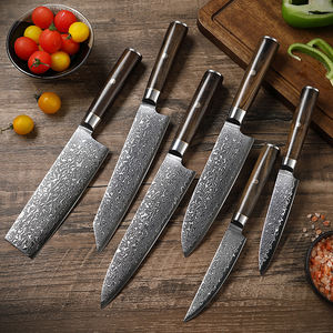 Ensemble de 6 couteaux de cuisine en acier damas 67 couches en acier inoxydable Chef Kiritsuke Santoku <span class=keywords><strong>Nairi</strong></span> Steak Couteau utilitaire - Product Image 2