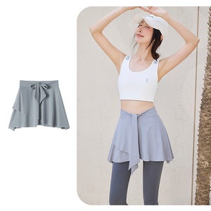 <span class=keywords><strong>Jupe</strong></span> de yoga pour femme à nouer à la taille, respirante, légère, <span class=keywords><strong>cache</strong></span>-cuisse, pour l'entraînement, à porter sur les leggings - Product Image 4