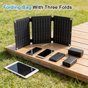 ALECTER Paneles Solares Plegables Monocristalinos Ligeros de 20W con 22% de Eficiencia, Resistentes al Agua, Cargador USB, Certificación CE, para Exteriores - Product Image 4