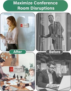 Señales de puerta de oficina para sala de conferencias, no molestar para oficina en casa, Conferencia de bienestar, letrero de puerta corredera de privacidad ocupada vacante - Product Image 5