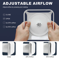 Diffuseur d'air carré blanc pur avec grille à 45 degrés et filtre, en ABS résistant aux UV, pour ventilation de sous-plafond