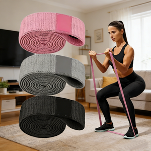 Set di 3 Fasce Elastiche di Resistenza in Tessuto Poliestere Ecologico di Alta Qualità per Allenamento Fitness a Casa - Product Image 3
