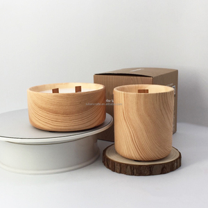LTC57/LTC58 <strong>Large</strong> Ceramic Cup <strong>Candle</strong> Natural Wooden Color Outdoor Ceramic Jar <strong>Candle</strong> - Product Image 2