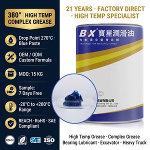 Graisse bleue complexe haute température 380°C, point de fusion 270°C, pour roulements d'excavatrice et moyeux de camion, NLGI 2 EP, anti-usure, OEM, sur mesure, usine - Product Image 1