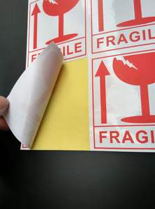 8*9cm anglais logistique étrangère livraison lumière tasse fragile prudent autocollant d'avertissement fragile - Product Image 4