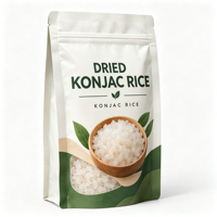 Riz de Konjac Séché Sans Gluten, Repas Instantané Faible en Glucides, Préparation en 5 Minutes, Sachet Sous Vide, Vrac