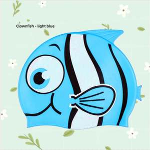 Bonnet de bain enfant imperméable à imprimé poisson de dessin animé, amusant, mignon et cool, idéal pour les clubs de natation et les cadeaux promotionnels - Product Image 4
