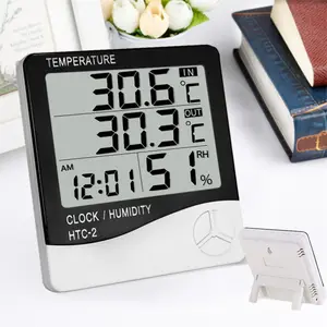 Jam Alarm Perekam, Termometer dan Higrometer Digital dengan Layar Lcd Besar