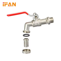 IFAN Robinet Pleine Taille Couleur Laiton, Robinet de Machine à Laver en Laiton pour Jardin, Robinet d'Arrosage en Laiton, Robinet Bibcock
