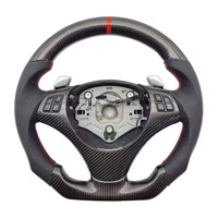 Volant en fibre de carbone personnalisé pour BMW Série E avec palettes de commande pour BMW E90 328i E60 E46 E87 E92 M3 E39 X5 E70 X6 E71 E82