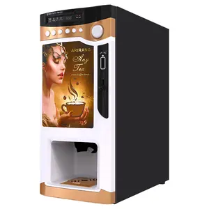 Automatische voll Tischplatte 3 Hot Flavours Kommerzieller Kaffee automat mit heißer Schokolade und Tassen spender