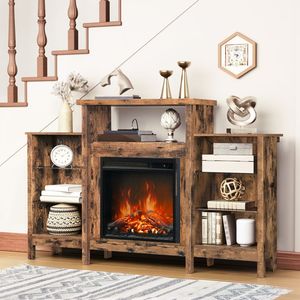 Atacado lareira elétrica Media Console Table, Media Cabinet com lareira, lareira Media Unit Media Stand