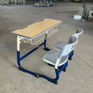 Bureau et <span class=keywords><strong>banc</strong></span> double Zoshine modernes en métal durable pour étudiants, idéal pour les salles de classe du collège et du lycée, et les bureaux. - Product Image 3