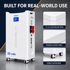 Batterie onduleur empilable 20 kWh pour appareils électroménagers 51,2 V 400 Ah LiFePO4 6,2 kW Hybride avec BMS intelligent CAN/WiFi RS485 et surveillance 8000 cycles - Product Image 5