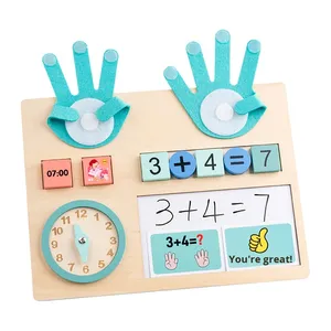 Cubos coloridos Primer Grado ciencia aprendizaje dedo adición resta rompecabezas juguetes tarjetas cognitivas para niños hechas madera matemáticas - Product Image 5