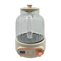 Bouilloire électrique multifonction 1L 450W avec contrôle de la température |   Bouilloire en verre pour faire bouillir, faire mijoter, infuser du thé aux fleurs, du gingembre, du ginseng