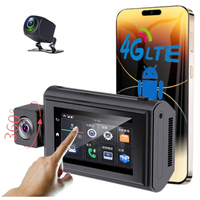 Enregistreur vidéo 4K à écran tactile de 3 pouces avec double objectif Caméra de tableau de bord DVR 1080P Caméra arrière Système Android 360 Rotation Navigation GPS 4G