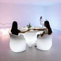 Ensemble de meubles lumineux RGB à changement de couleur, chaise et table en PE pour fêtes, discothèques, terrasses extérieures
