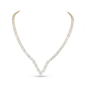 Nouveauté Collier en or blanc avec diamants marquise, bijoux de mariage de luxe pour femmes - Product Image 2
