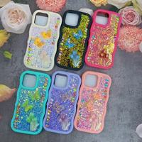 Coque de téléphone magnétique en gel de silicone QY Redmi 13C/15C/14C 15 16 17, motif papillon coloré arc-en-ciel, paillettes, motif diamant