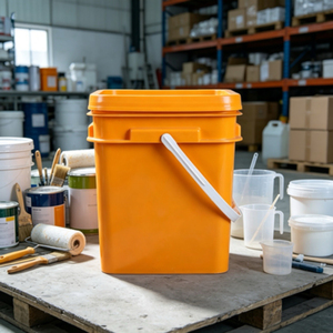 Seau à peinture carré en plastique avec couvercle et poignée en plastique, qualité alimentaire, pour le stockage de revêtements, de produits chimiques et de colle - Product Image 5