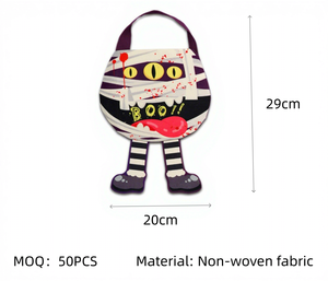 Bolsas <span class=keywords><strong>de</strong></span> <span class=keywords><strong>Halloween</strong></span> al por mayor para dulces, <span class=keywords><strong>de</strong></span> tela no tejida, con diseño <span class=keywords><strong>de</strong></span> <span class=keywords><strong>Frankenstein</strong></span> y patas, ideales para fiestas infantiles y decoración. - Product Image 4