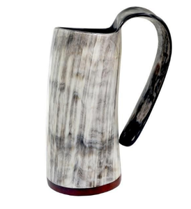 Corne à boire Viking polie naturelle fabriquée à la main tasse de corne à boire de bière tasse de corne à boire Viking tasse à café - Product Image 2