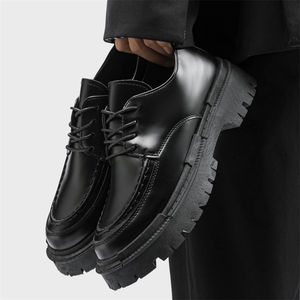 Chaussures Décontractées de Luxe pour Hommes en Cuir, Rehaussantes, à Lacets, Style Marche, de Créateur, avec Semelle Intérieure en EVA – Vente en Gros - Product Image 4