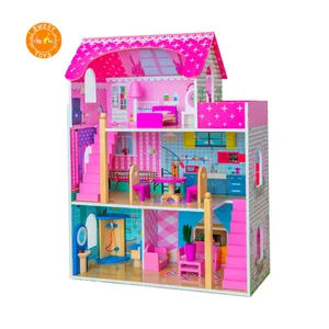 Wooden Dollhouse Toy for kids DIY Enlightenment Educational Home Play Luxury Artificial Princess Cottage For Early Education