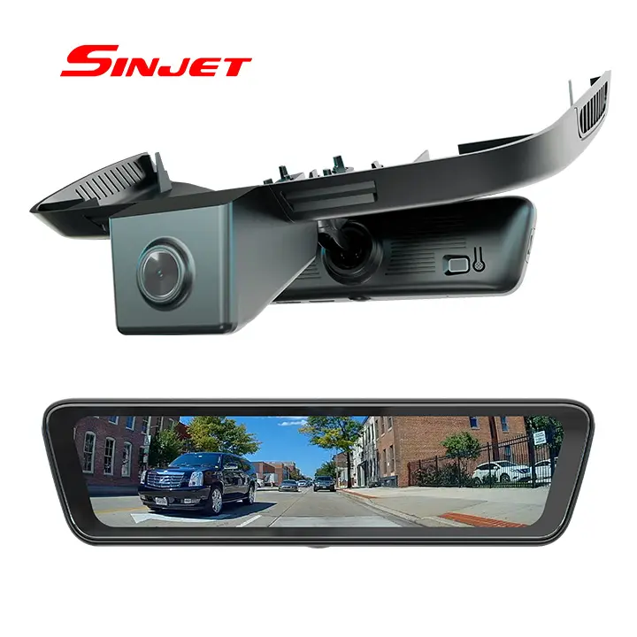 Автомобильная видеорегистратор заднего вида Sinjet 1080P, 8,2 дюймов, полноразмерный экран H8, зеркальная приборная панель, универсальная Linux