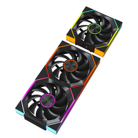 Ventilador de Refrigeración ARGB de 120 mm con Alto Flujo de Aire, Diseño de Espejo Infinito y Efecto de Luz Direccionable, 12 V CC, Carcasa de Plástico para Ordenador