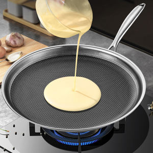 8/10/12 Inch Pizza Pan Non-Stick Tri-Ply Stainless Steel Fry Pan Hybrid Ceramic 20/<strong>24</strong>/28cm Frying Skillets for Pizza <strong>Cooking</strong> - Product Image 4