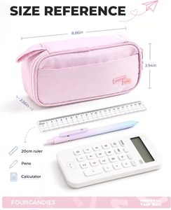 Estuche Grande de Tela para Lápices Four Candies con Cierre de Cremallera, 5 Compartimentos, Bolsa Organizadora de Bolígrafos para la Escuela y la Oficina - Product Image 6