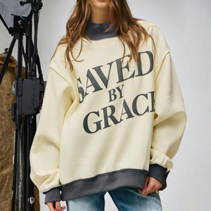 Sudadera con capucha extragrande de punto con estampado por transferencia térmica, anti-bolitas, cuello redondo, diseño personalizado para otoño - Product Image 3