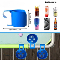 Support de tasse suspendu portable moderne pour piscine, en plastique bleu, pour boissons, bière et accessoires de rangement pour téléphone, pour piscine hors sol