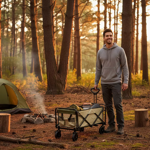 Chariot de camping tout-terrain, chariot à tirer avec côtés en maille pour le transport d'équipement, chariots de courses - Product Image 6