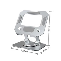 Support d'ordinateur portable pliable et portable, réglable et rotatif, en acier au carbone, avec rangement pour la maison et le bureau
