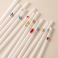 Pailles en verre borosilicate réutilisables et écologiques personnalisables nouvel accessoire pour verres avec logo personnalisé ensemble de verres à boire