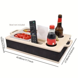 Деревянная деревянная коробка для хранения пива и закусок Ручная стирка для напитков и закусок на диване - Product Image 1