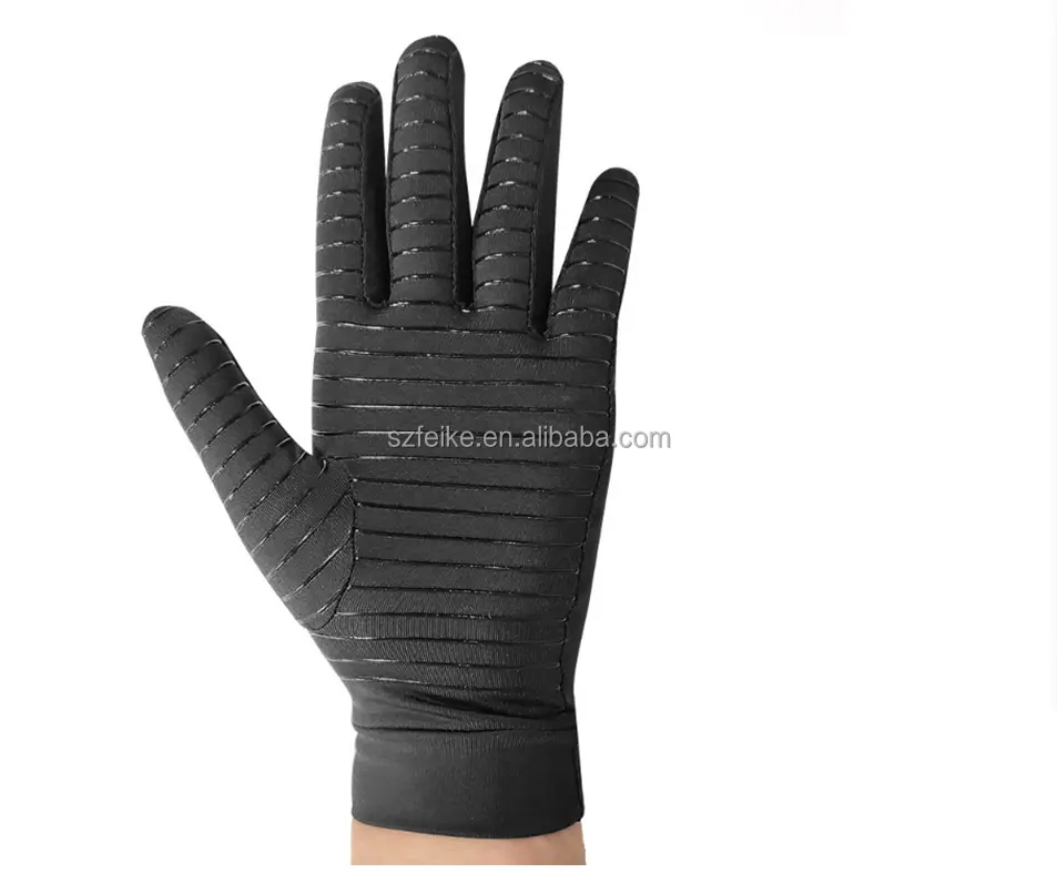 Guantes de compresión de cobre para dedos completos, antideslizantes, para artritis, para el dolor de manos, promoción de curación