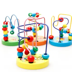 CHCC लकड़ी मिनी छोटे दौर मोती खिलौने पशु लकड़ी के दौर मोती बच्चों के ज्ञान के प्रारंभिक शिक्षा खिलौने