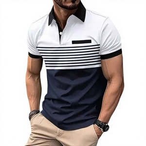 Camiseta de Hombre con Cuello en V, Manga Corta, Corte Regular, Transpirable, de Secado Rápido, Estilo Hip Hop, con Ribete en Contraste, Tejido de Punto 100% Algodón - Product Image 1