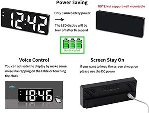 Custom Digital Alarm <b>Clock</b> Led Wireless Music Speaker Wake up Night Light Smart Alarms <b>Clocks</b> Lights Bedside Table Lamp for Kids - Product Image 2