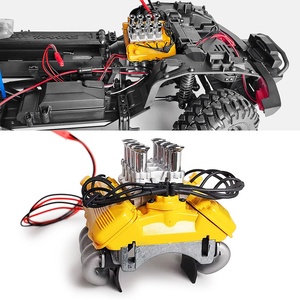 <span class=keywords><strong>RC</strong></span> Crawler Car Parts Yellow <span class=keywords><strong>V8</strong></span> Cubierta del motor Motor Hood Fan Radiador para/10 TRX4 - Product Image 3
