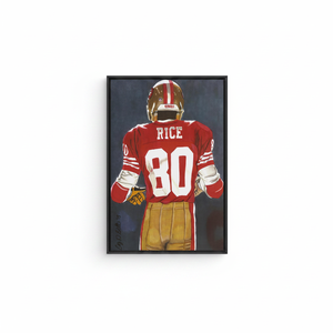 Jerry Rice 49ers Tempered Glass Wall Art: Printed Canvas Decor,<b>BLACK</b> <b>FRAMED</b> CANVAS - Product Image 2