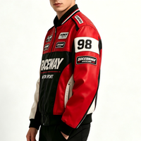 Blouson de Course en Cuir OEM 2026 pour Homme, Broderie Personnalisée, Esthétique Y2K, Blouson Moto en Nylon, Manteau Rétro de Motard, Fabrication Usine